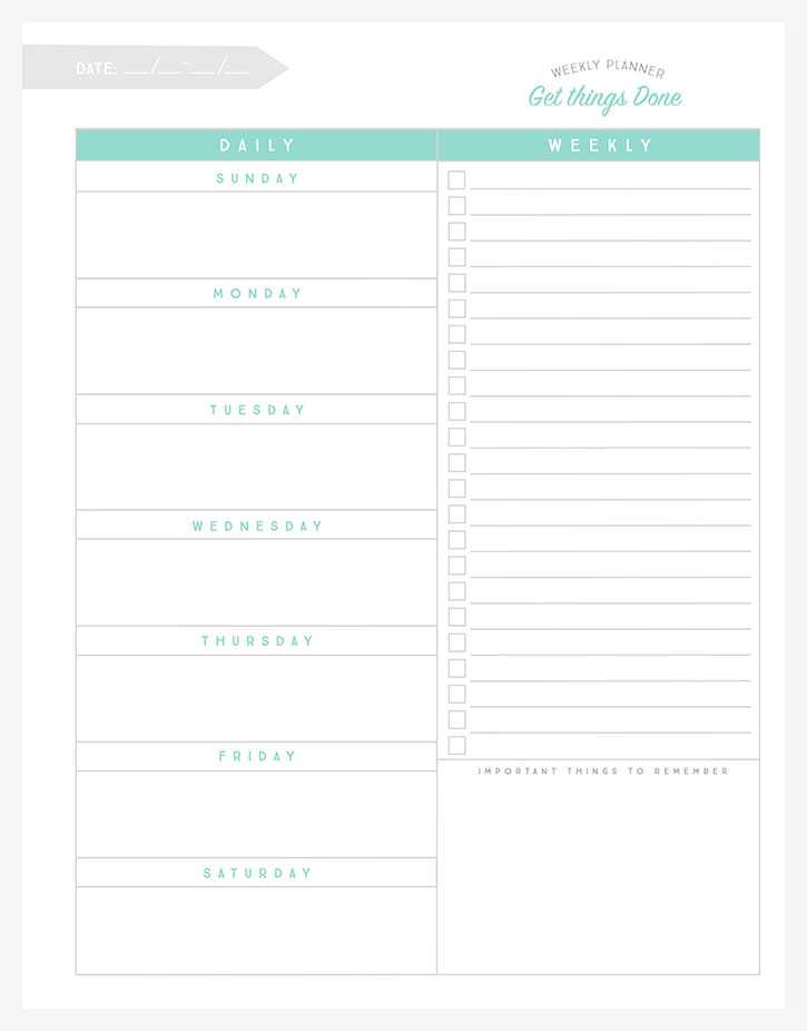 Free Weekly Planner With Time Slots